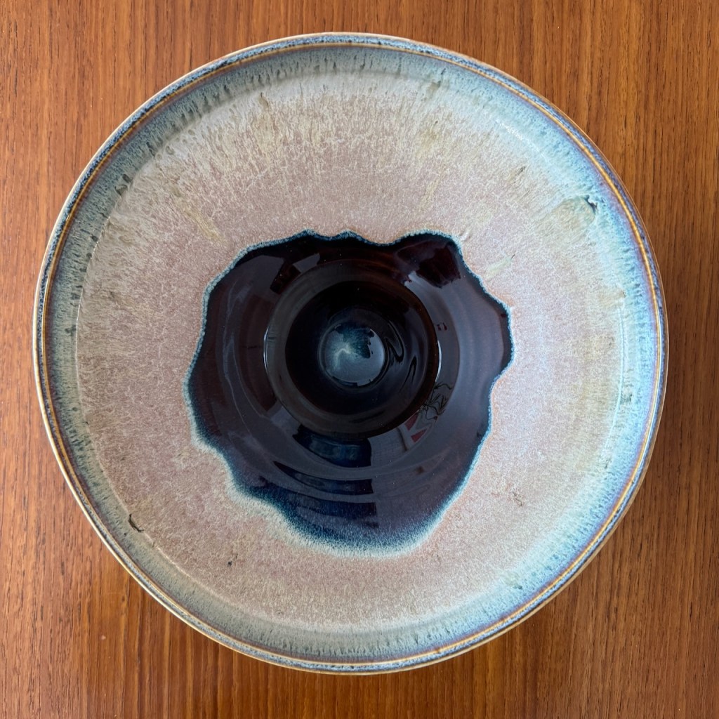 Pearl over Tenmoku glaze